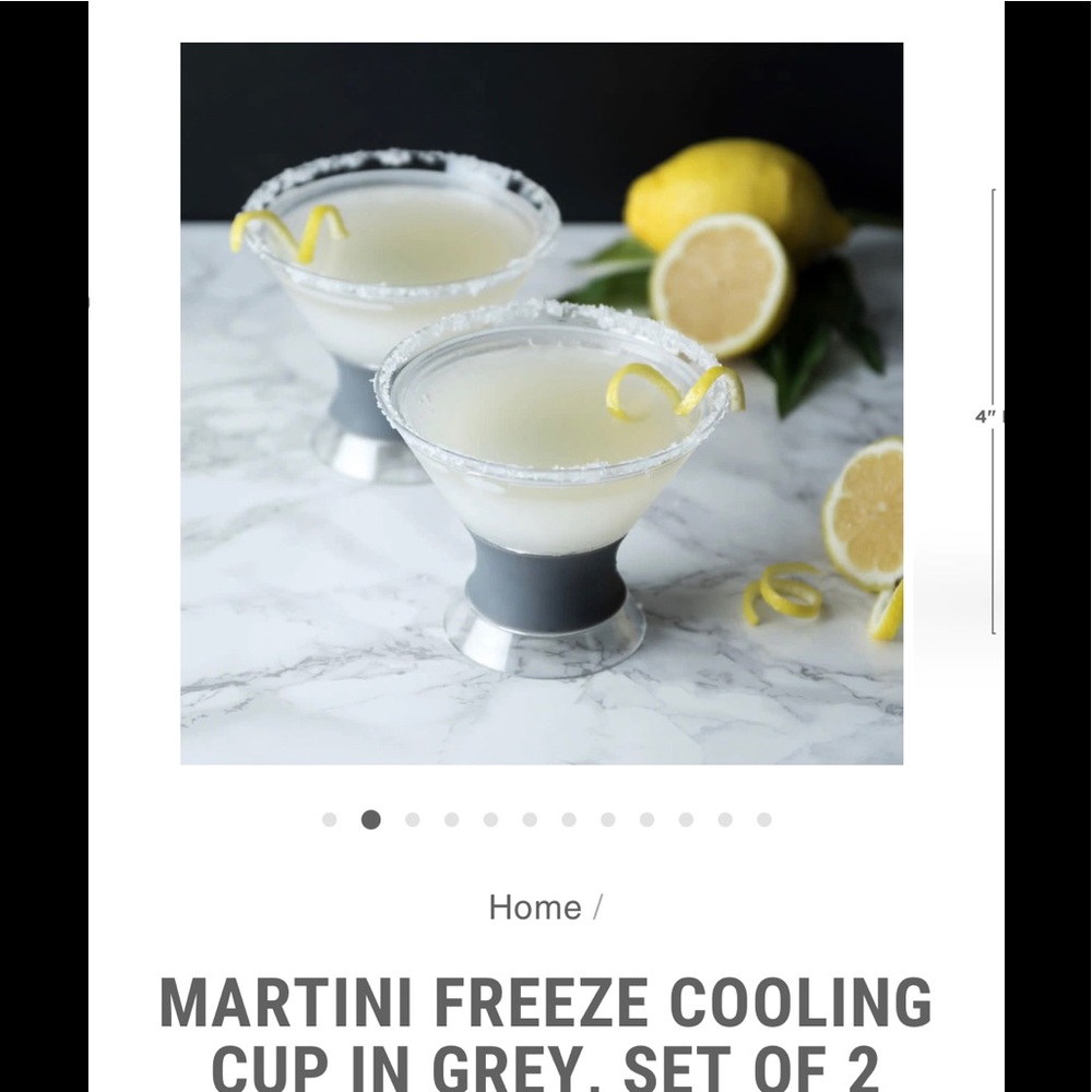 New! Martini Freeze Cooling Cups, Glasses NEW IN BOX. Clear with grey grip..HOST - Picture 13 of 16